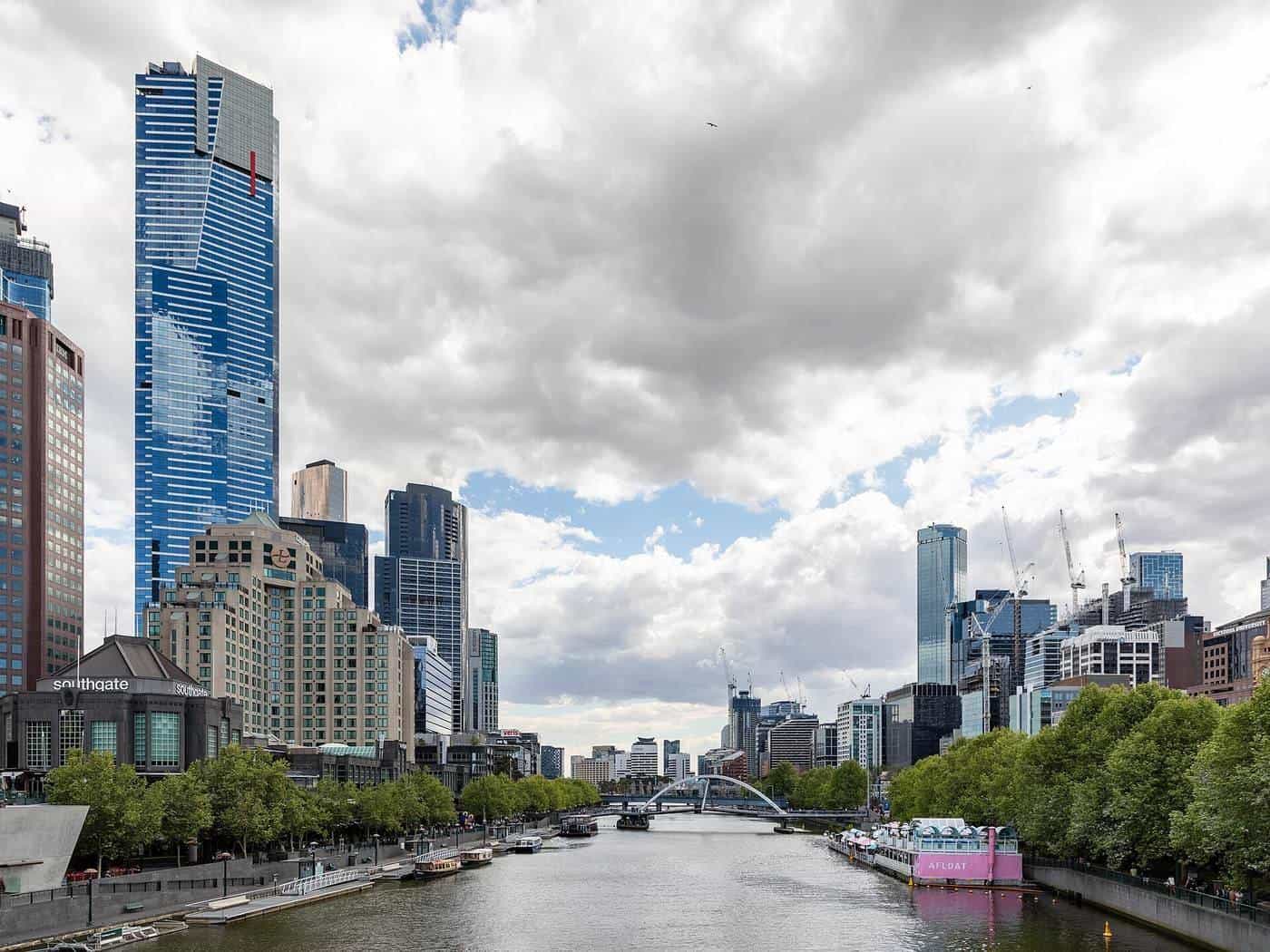 The Yarra River and city buildings in Melbourne