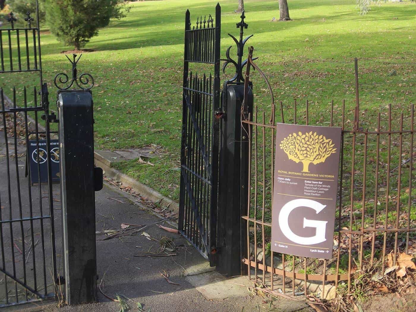 A gate at the Royal Botanic Gardens Melbourne