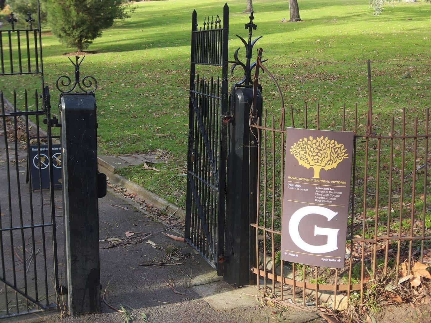 A gate at the Royal Botanic Gardens Melbourne
