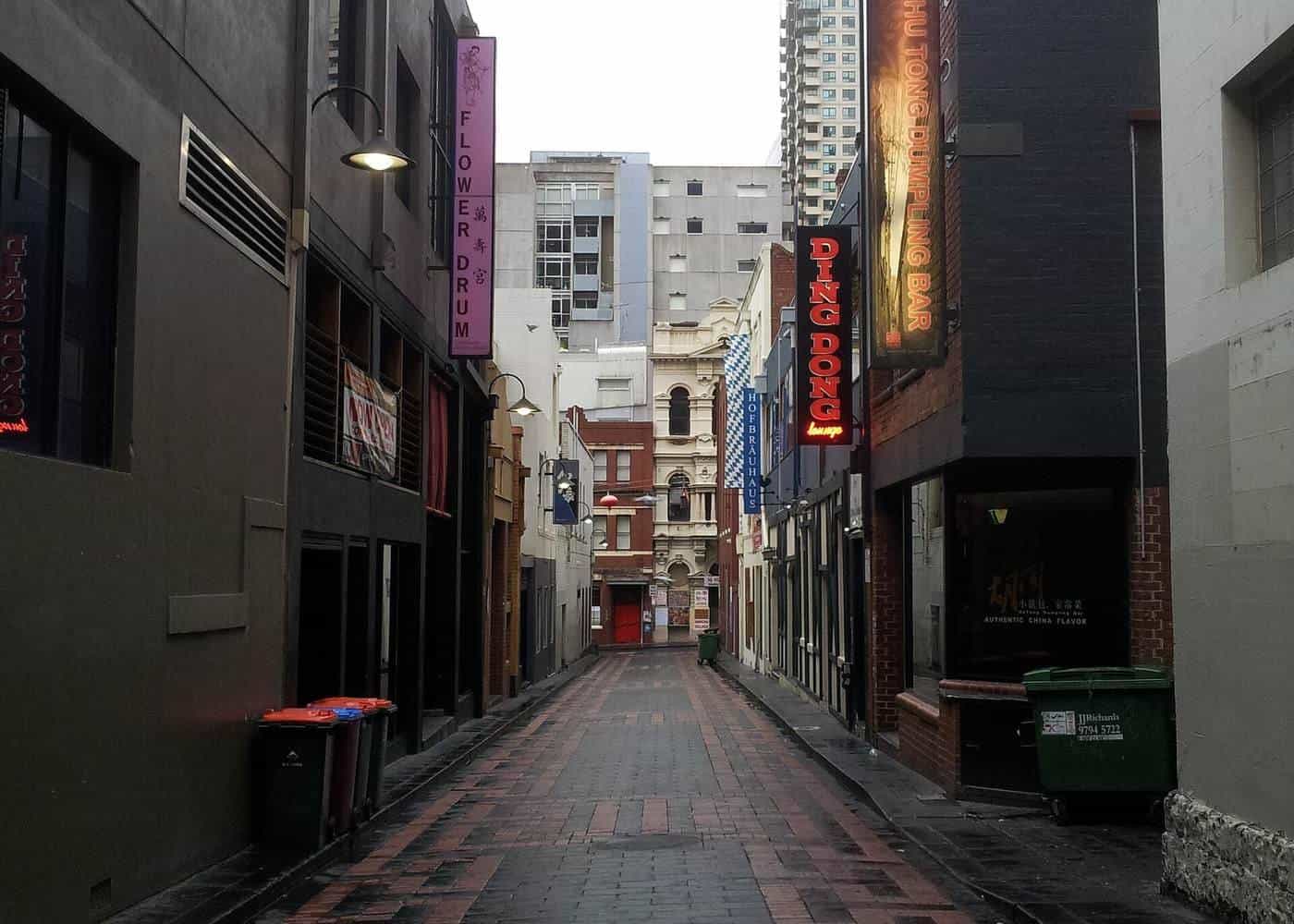 Market Lane in central Melbourne with shopfronts and pedestrians