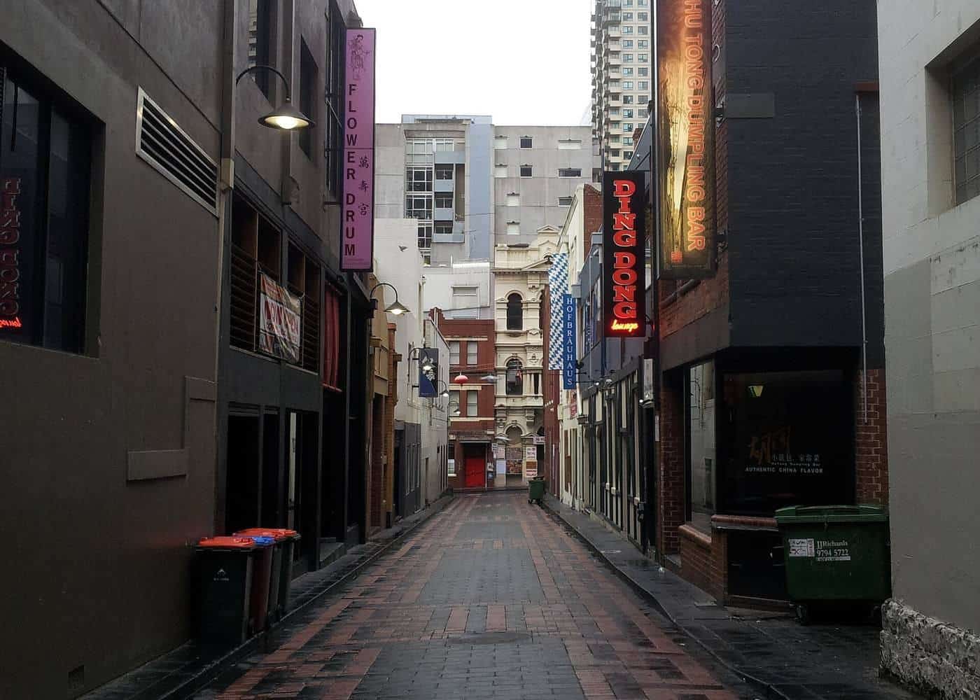 Market Lane in central Melbourne with shopfronts and pedestrians